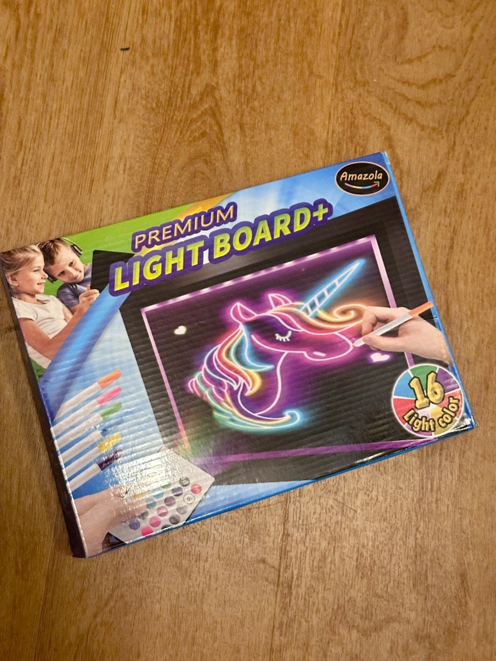 NEW Amazola Premium LED Light Board 16 Colors Remote Stencils Markers